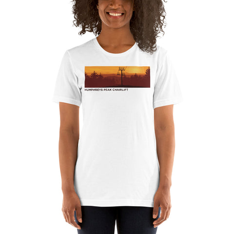 Sunset at Humphreys Peak Chairlift Short-Sleeve Ladies T-Shirt